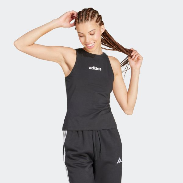Adidas Top de Alças de Fitness em Algodão Preto-m