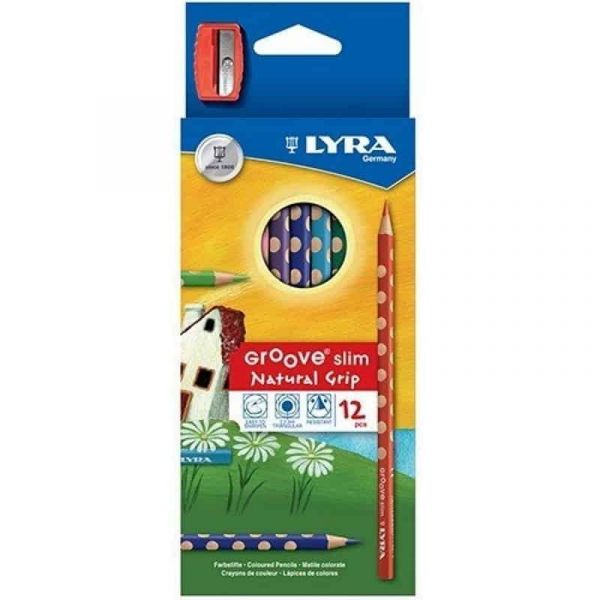 Lyra Lápis de Cor Groove Slim Natural Grip 12 un.