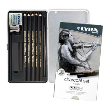 Lápis LYRA Rembrandt Set Carvão Cx Metal 11un