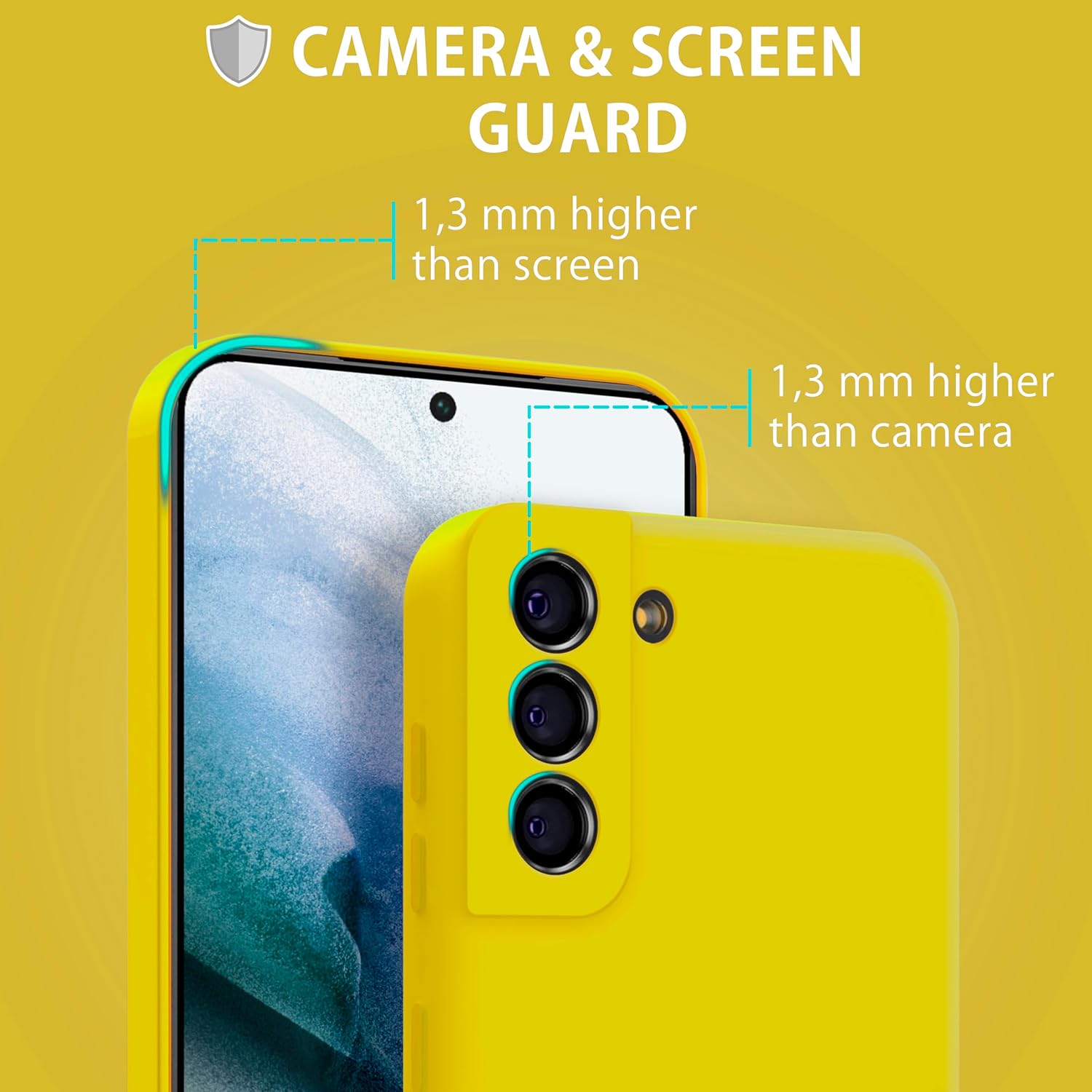 Capa Silicone Líquido Samsung S21 Plus Amarelo