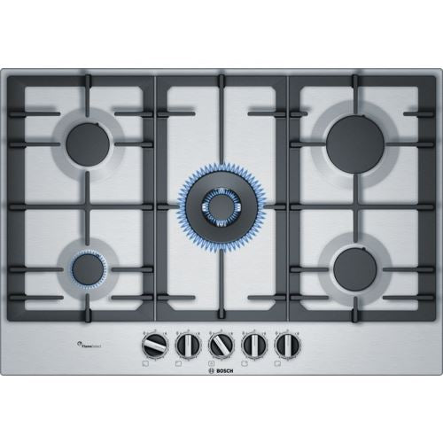 Placa a Gás Bosch Serie 6 PCQ7A5B90 | 75 cm | 5 Zonas | Aço inoxidável