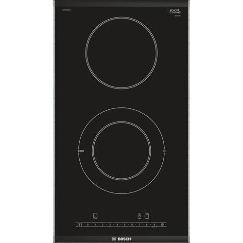 Placa de Vitrocerâmica Bosch Serie 6 PKF375FP1E | Elétrica | 30.6 cm | 2 Zonas | Preto