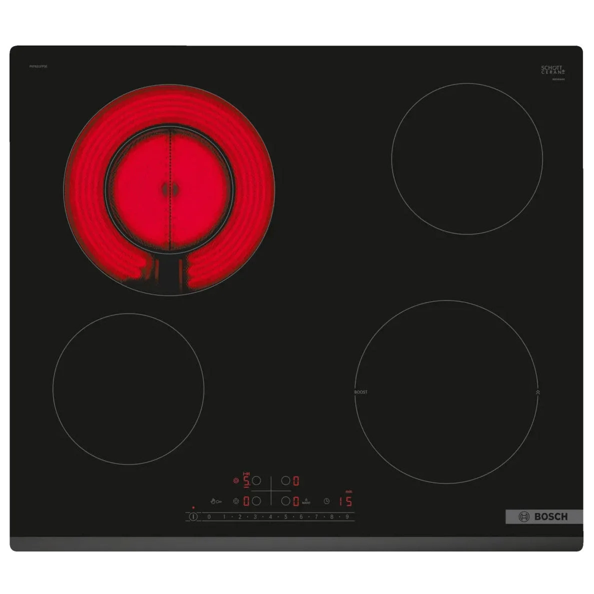 Placa Vitrocerâmica Bosch PKF631FP3E | 4 Zonas, 60cm, Preto
