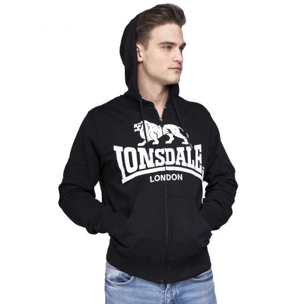 Lonsdale Krafty Full Zip Sweatshirt Preto XL Homem