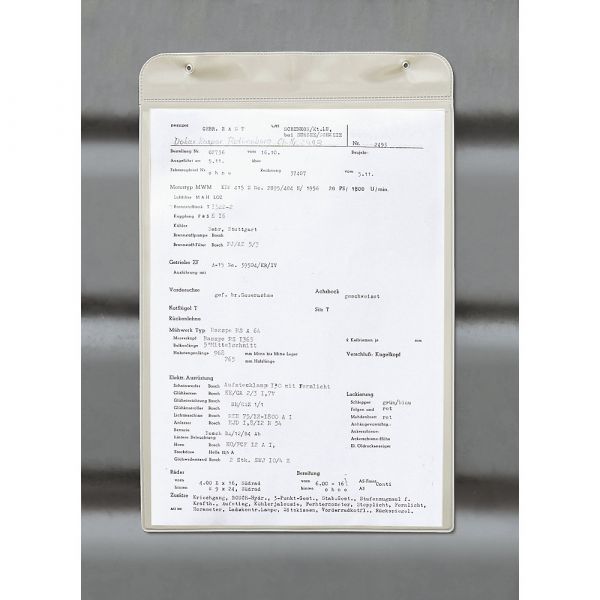 Kaiser+kraft Bolsa Porta-documento, Magnética, Tira Magnética, para Papel em Formato A5, Axl 260 X 155 mm, Formato Vertical, Ue 25 Unid. Bege, Transparente