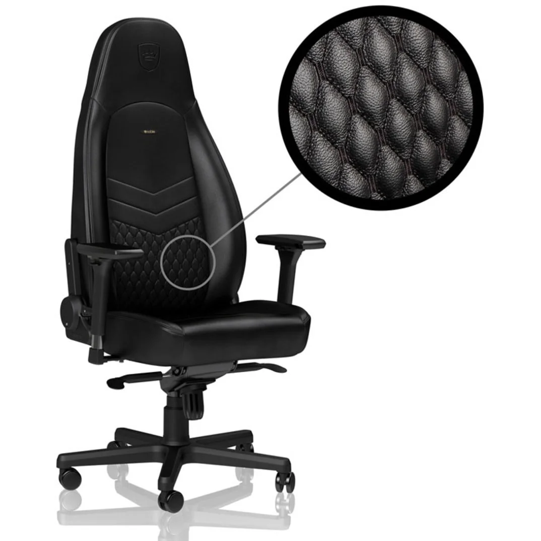 Cadeira Noblechairs ICON Real Leather Preto