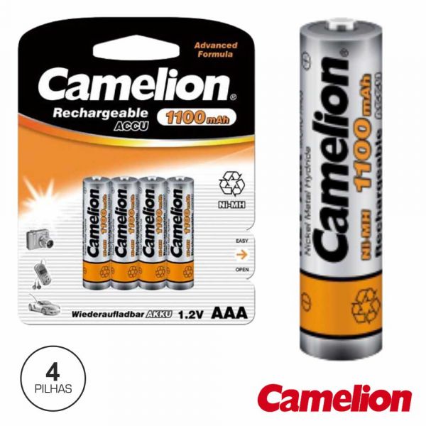 Camelion Pilhas Recarregáveis AAA 1100mAh 4 Un.