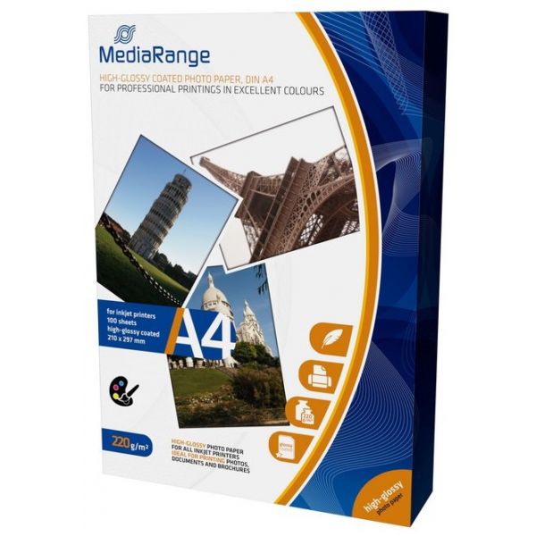 Mediarange Din A4 Papel Fotográfico Brilhante 220g 100 un. - MRINK103