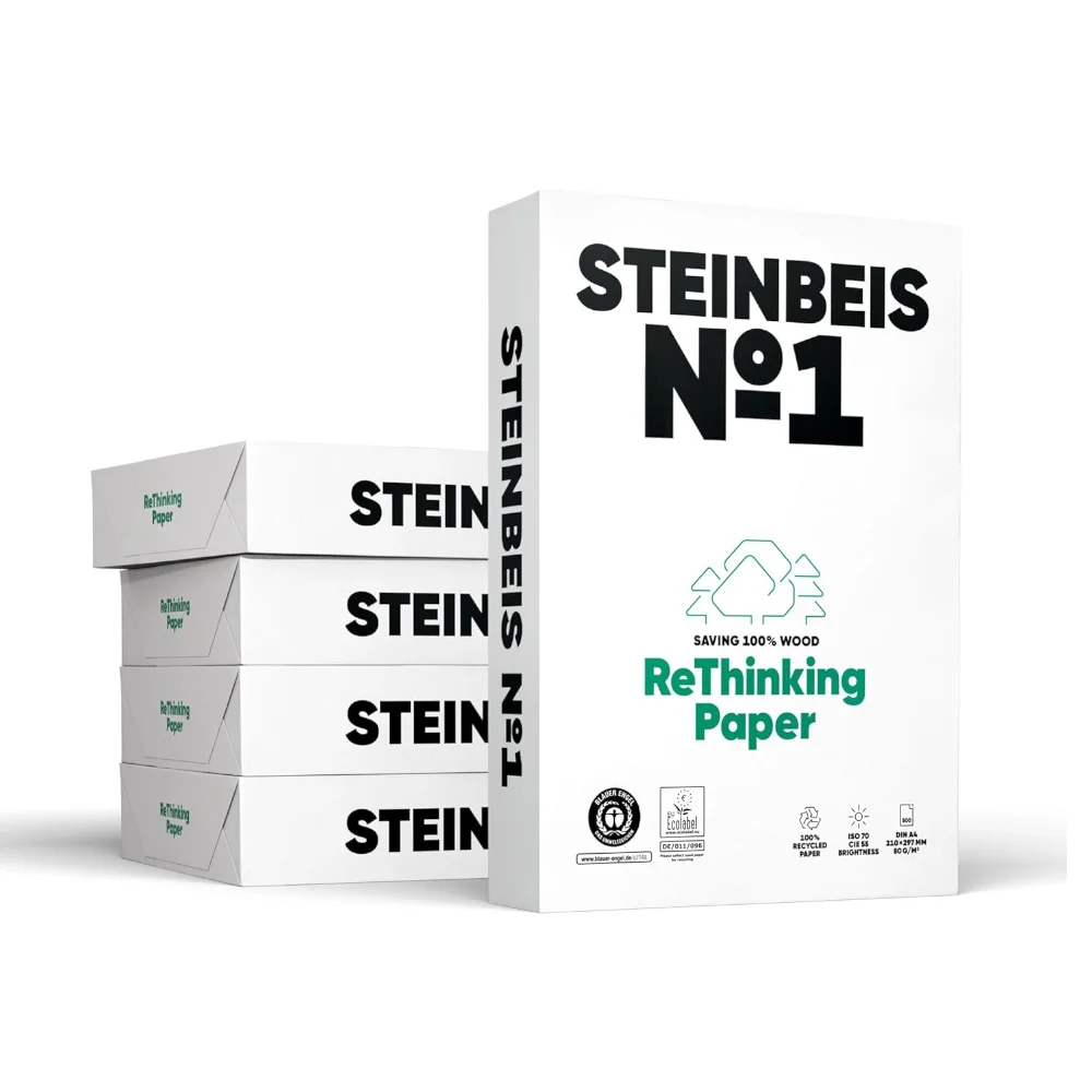Papel 080gr Fotocopia A3 Reciclado Steinbeis 5x500Fls