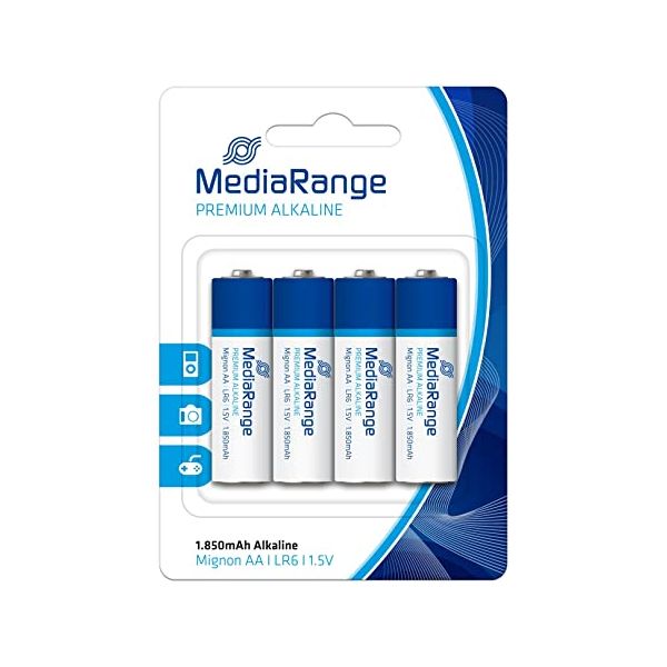 MediaRange Pilhas Alcalinas AA|LR6 1.5V Pack4 - MRBAT104