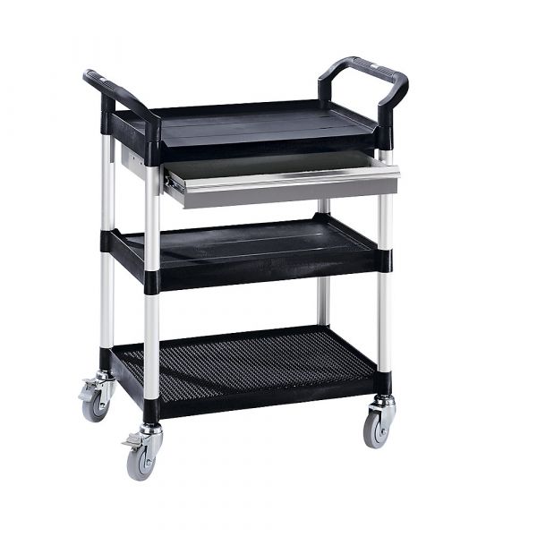 Kaiser+kraft Carro Multiusos Gavetas, Cxlxa 850 X 480 X 1000 mm, 1 Gaveta, 3 Andares, 250 Kg Preto - M58736-507567