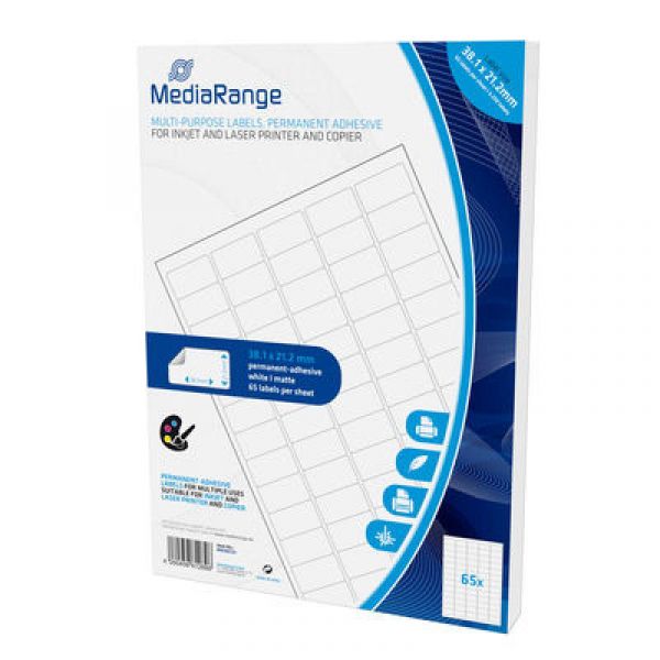 MediaRange Pack Etiquetas Adesivas Permanentes 38.1x21.2mm - 22061-E