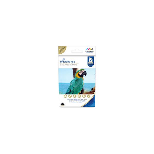 Mediarange 100x150mm Papel Fotográfico Cards p/ Impressoras Inkjet High-glossy Coated, 150g, 50 Sheets - MRINK115