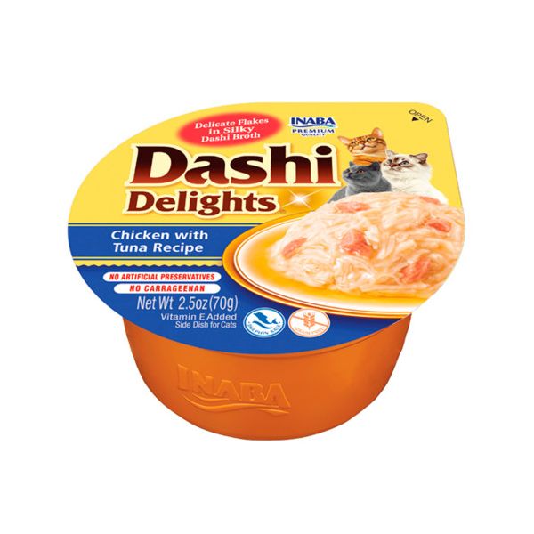 Ração Húmida Inaba Churu Dashi Delights Frango com Atum 70g