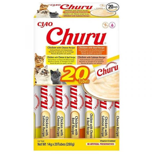 Inaba Churu Cat Box Variedades Frango e Vaca 20x14g