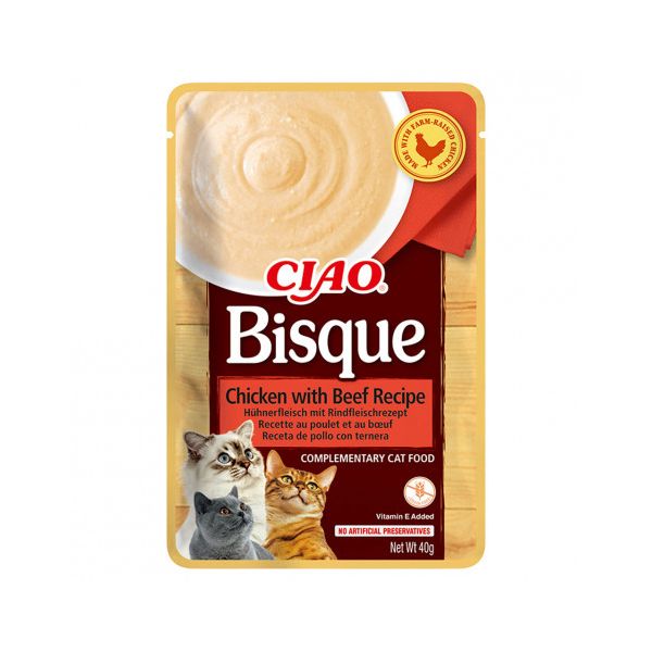 Ração Húmida Churu Bisque Frango com Beef 40g