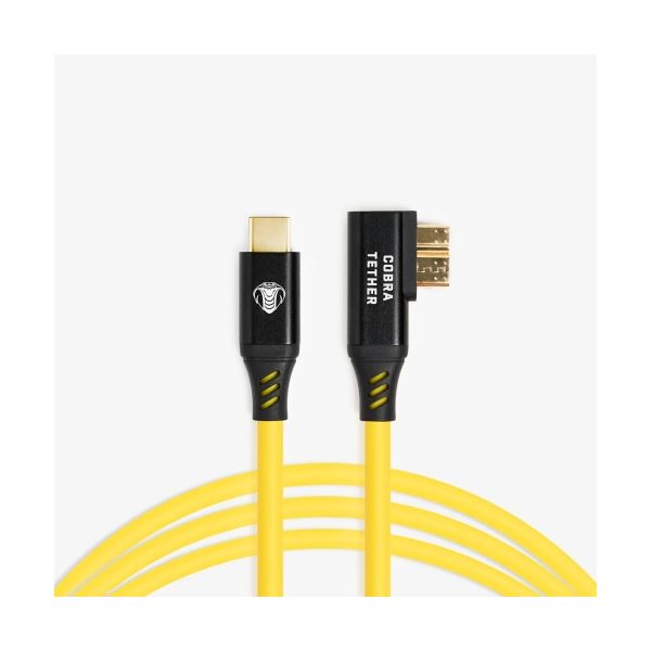 Cobra Tether Cabo Curvo USB-C/USB-3 Micro-B 5m Amarelo
