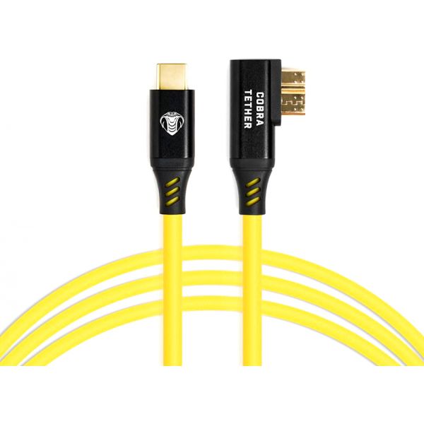 Cobra Tether Cabo Curvo USB-C/USB-3 Micro-B 10m Amerelo