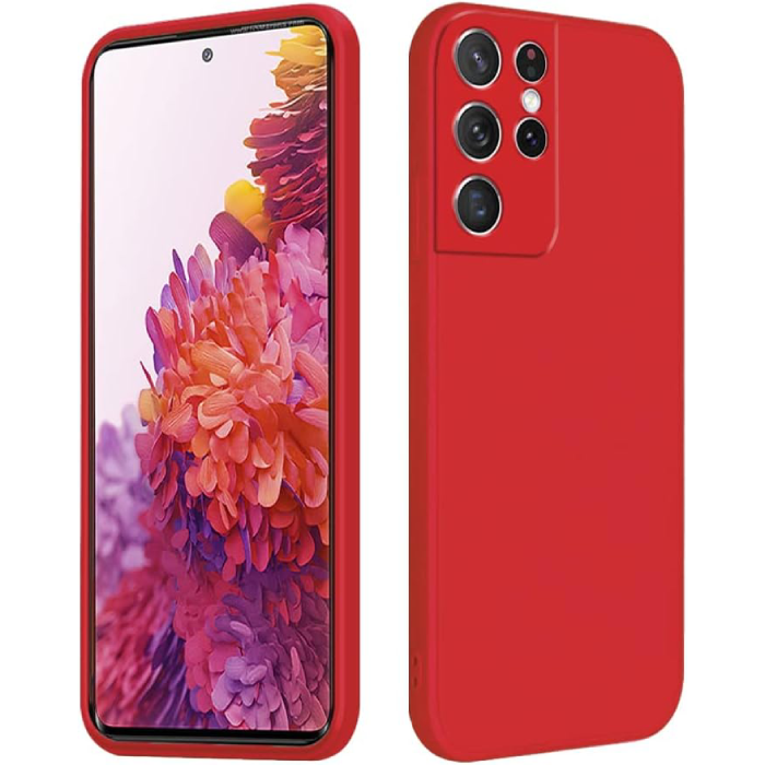 Capa Silicone Líquido Samsung S21 Ultra Vermelha