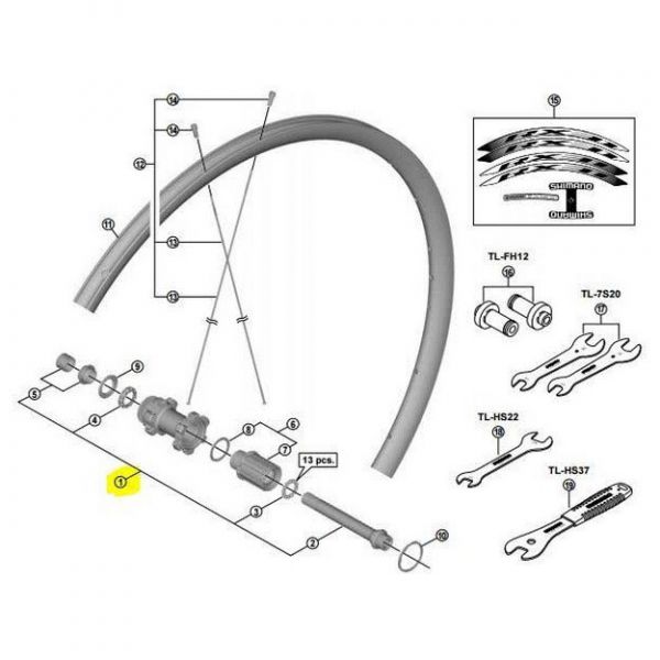 Shimano Eixos e Fechosassi e Chiusure Wh-rx31 F12 Rear Black / Silver