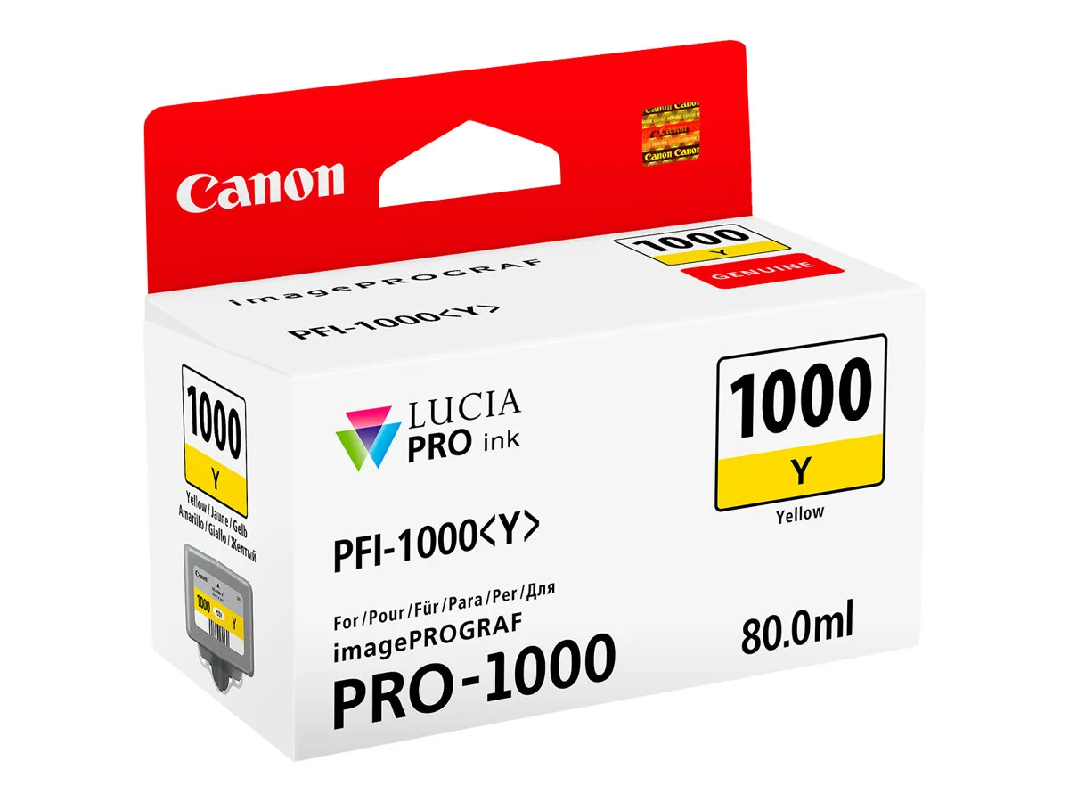 Canon PFI1000 Amarelo Cartucho de Tinta Original – PFI1000Y/0549C001