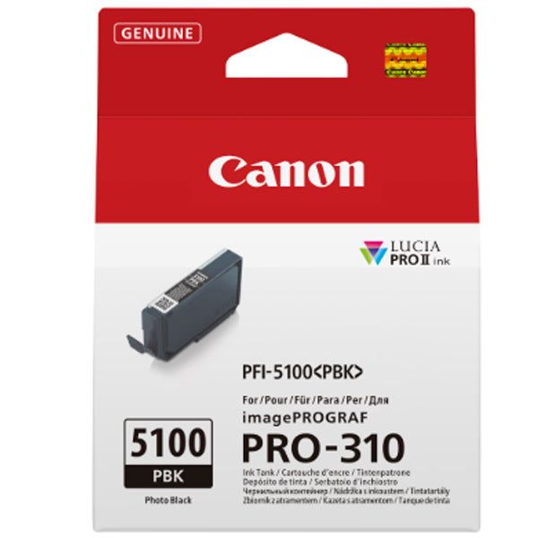 Tinteiro Canon Cartucho de Tinta PFI-5100PBK Photo Preto