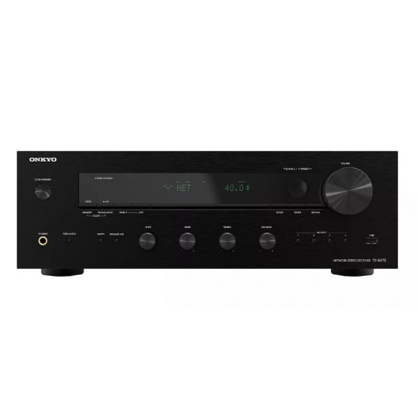Onkyo TX-8470 Recetor Estéreo com Bluetooth, Wi-Fi e Streaming, Preto