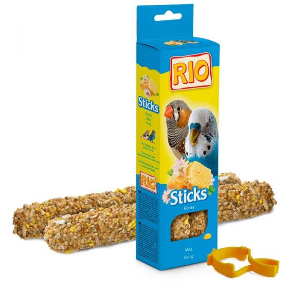 Rio Sticks Periquitos e Pássaros Exóticos Mel 2x40gr