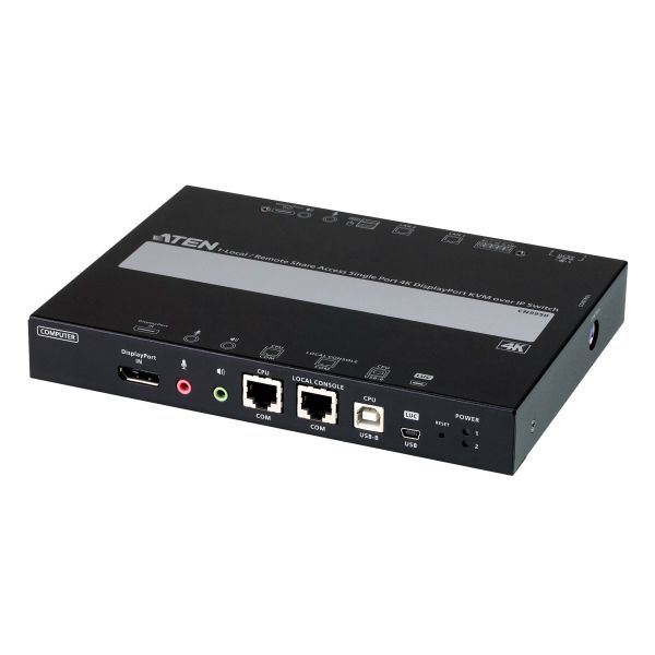 Aten CN9950-AT-G KVM Switch Receptor DisplayPort 4K com KVM over IP Preto