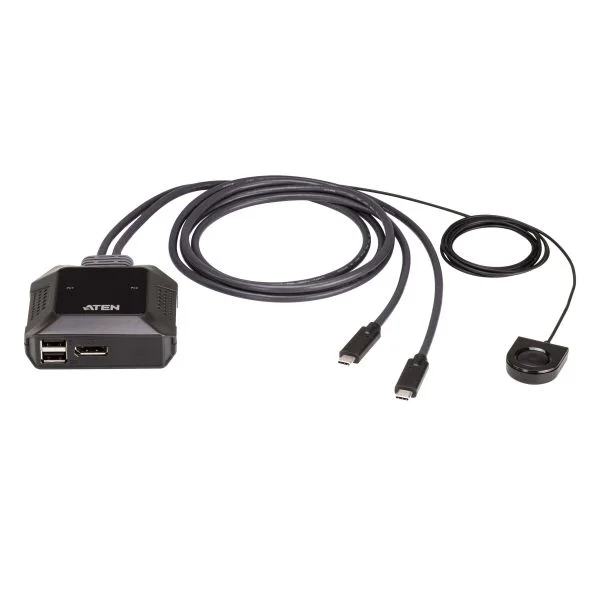 Aten US3312-AT KVM Switch DisplayPort 4K USB-C de 2 Portas com Seletor Remoto