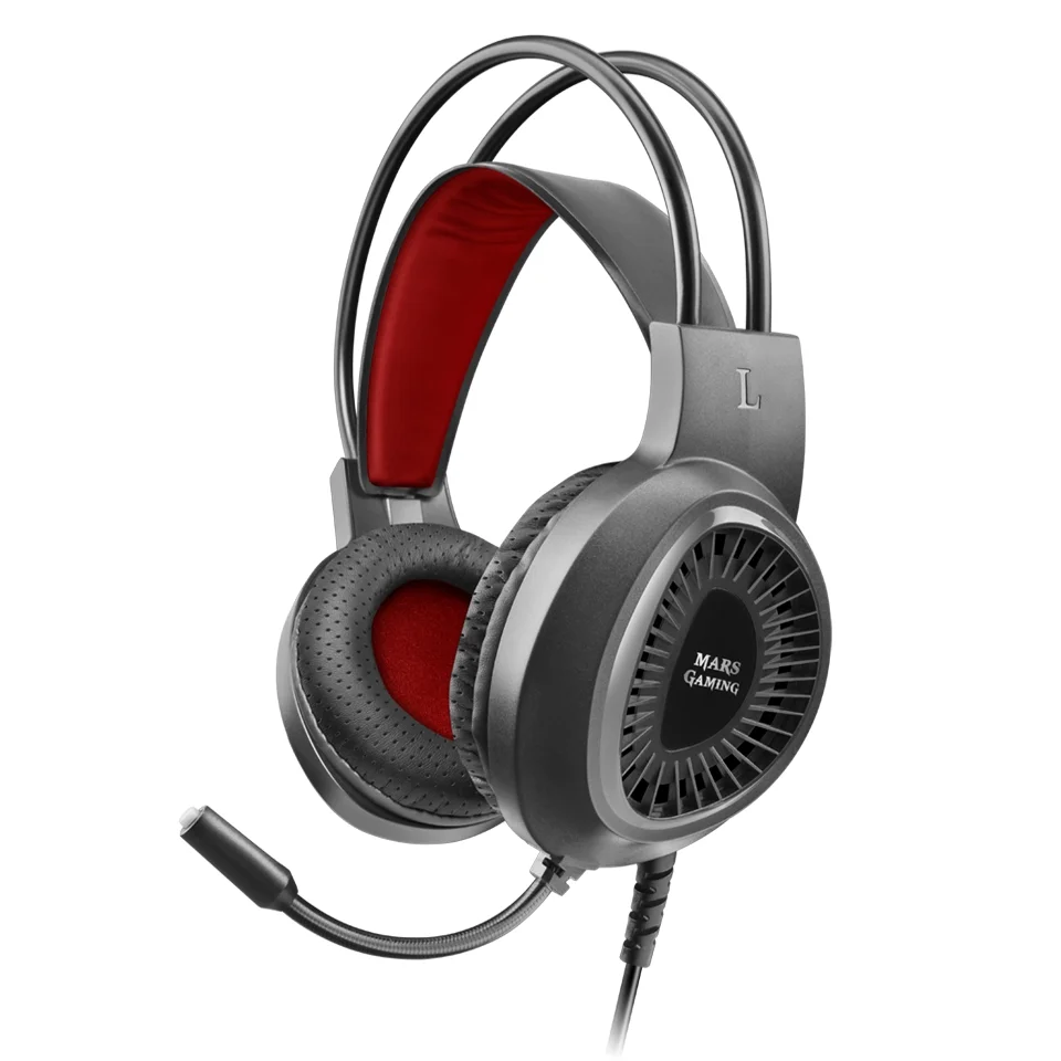 Mars Gaming MH120 Auriculares Gaming con Microfono Flexible – Diadema Ajustable – Almohadillas Acolchadas – Control en Auricular – Cable de 1.80m