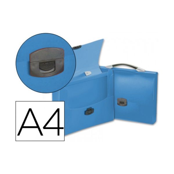 LiderPapel Pasta Porta Documentos Polipropileno A4 Azul Transparente com Asa e Mola