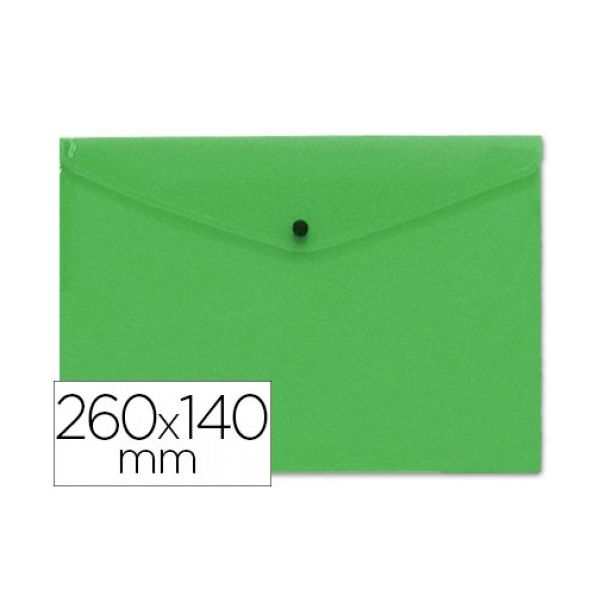 Liderpapel Bolsa Envelope Plástico 260x140mm c/ Mola Verde - L50391