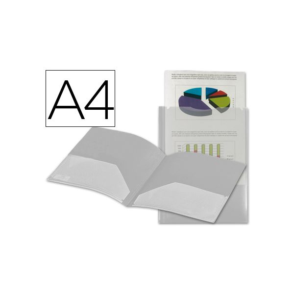 LiderPapel Pasta A4 Bolsa Dupla Crystal - KG04