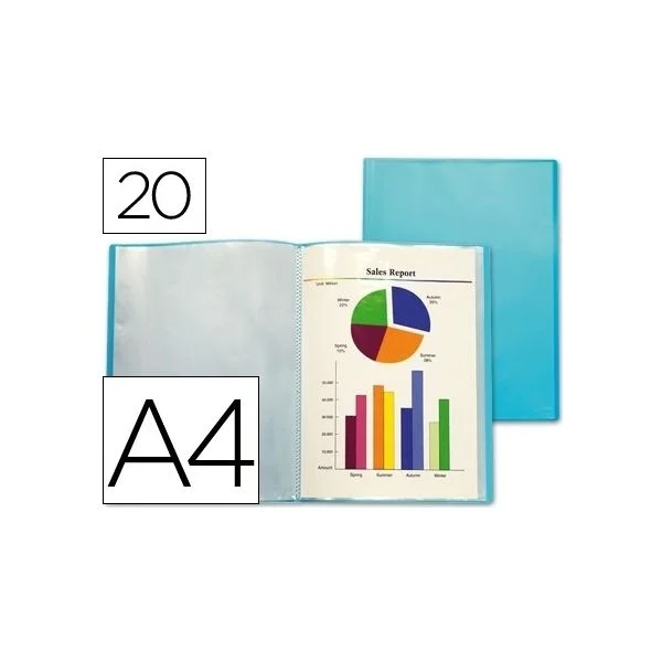 LiderPapel Capa Catalogo 20 Bolsas Translucida Azul Cj11 - 03542.00