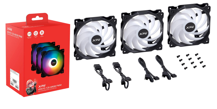 ADATA XPG VENTO 120MM RGB Black Fan (3-Pack)