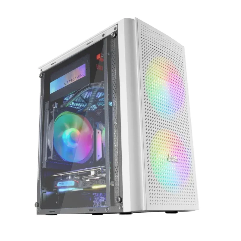 Caixa Micro-ATX Mars Gaming MC300 FRGB USB 3.0 Branca