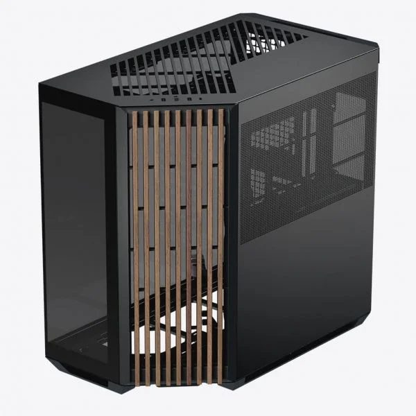 APNX V1 ATX Vidro Temperado Preto/Madeira