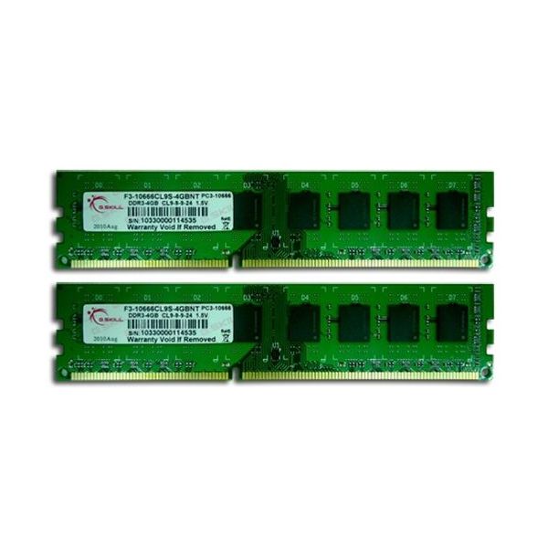 Memória RAM G.Skill 8GB Value Series (2x 4GB) DDR3 1333MHz PC3-10600 - F3-10600CL9D-8GBNT