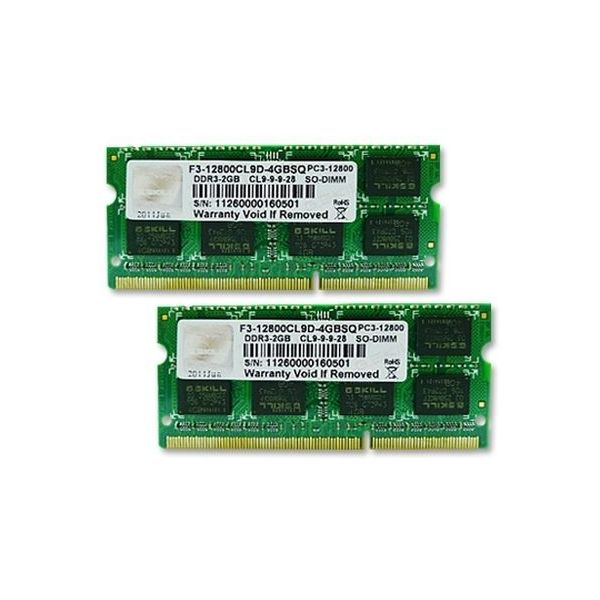 Memória RAM G.Skill PC3-12800 4Gb CL9 DDR3 (2x2Gb) So-Dimm - F3-12800CL9D-4GBSQ