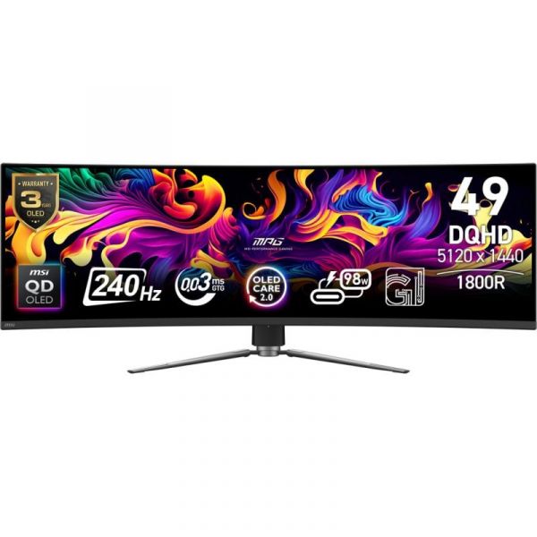 Monitor MSI MPG 491CQPX 49" QD-OLED UltraWide Dual QHD 240Hz Curvo USB-C