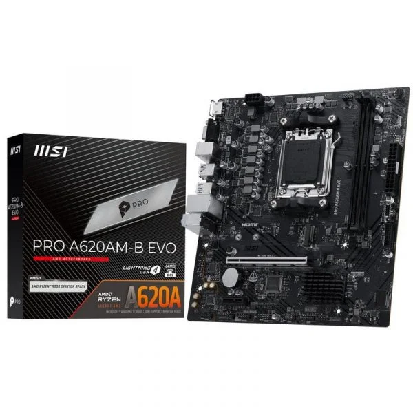 Motherboard MSI PRO A620AM-B EVO ATX AMD A620 Socket AM5 DDR5 5GbE RAID M.2