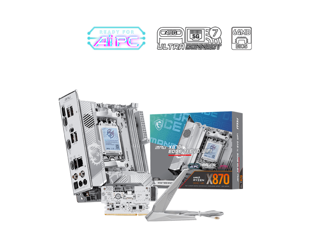 Motherboard MSI MPG X870I EDGE TI EVO WIFI X870 AM5 DDR5 Mini-ITX WiFi 7 USB4 PCIe 5.0