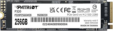 SSD Patriot 256GB P320 M.2 PCIe 3.0 NVMe 1.3