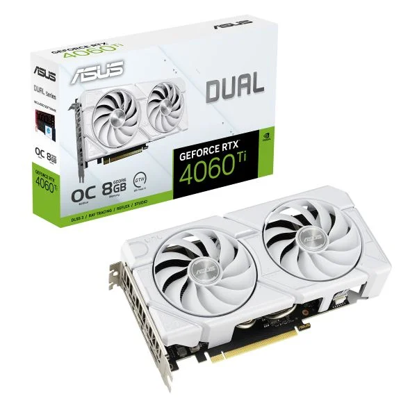 Asus GeForce RTX 4060 Ti Dual EVO White OC Edition 8GB GDDR6 DLSS3