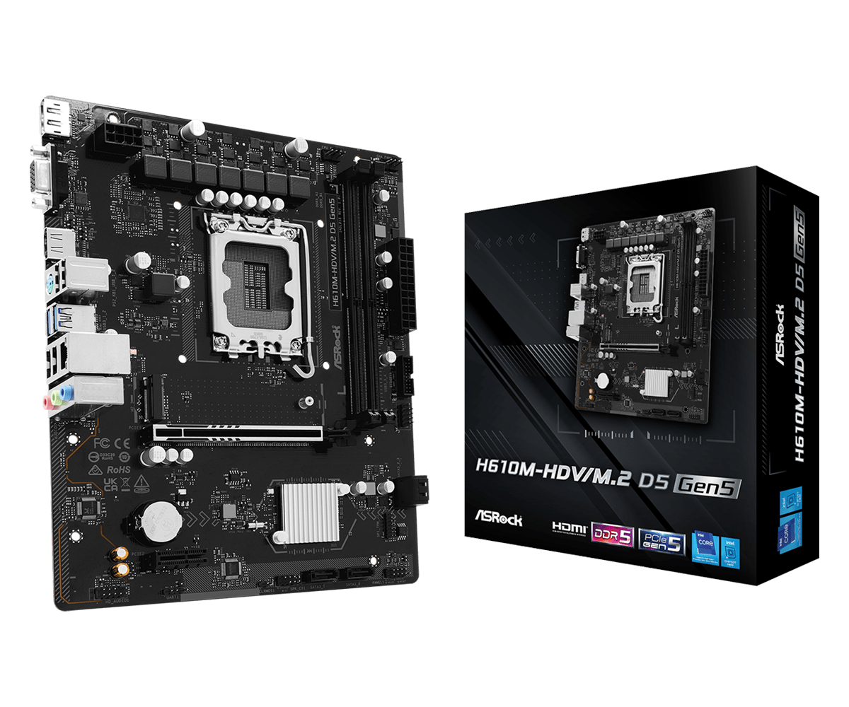 Motherboard AsRock H610M-HDV/M.2 D5 GEN5 1700