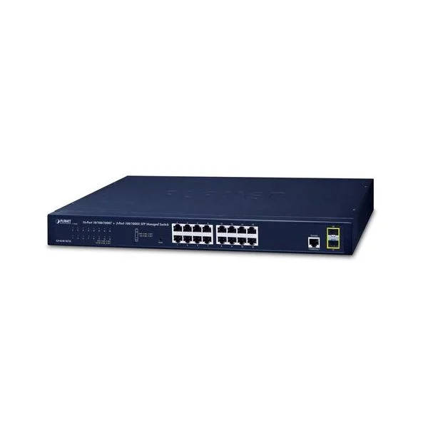 Planet GS-4210-16T2S Switch de Rede Gerido L2 Gigabit Ethernet (10/100/1000) 1U Preto - GS-4210-16T2S