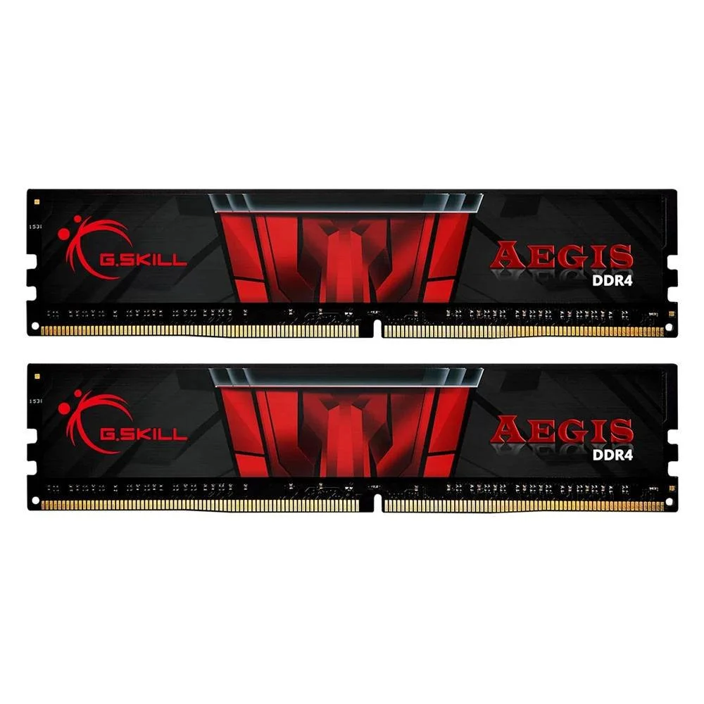 Memória RAM UDIMM G.SKILL Aegis 16GB (2x8GB) DDR4-3200MHz (Intel XMP) CL16 (16-18-18-38) 1.35V Preta