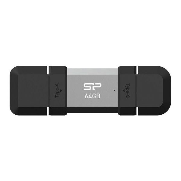Silicon Power 64GB Mobile C51 USB 3.2 Tipo-A/Tipo-C Preto