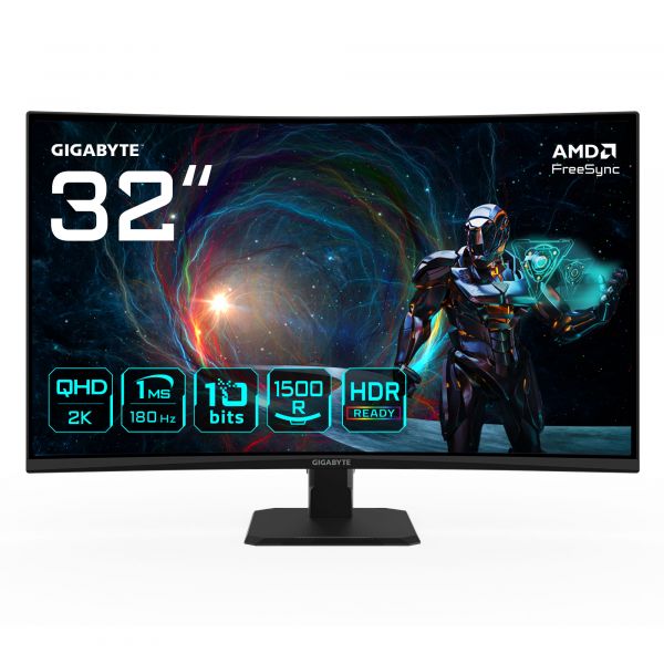 Monitor Gigabyte GS32QCA 31.5" QHD 180Hz VA Curvo FreeSync HDR